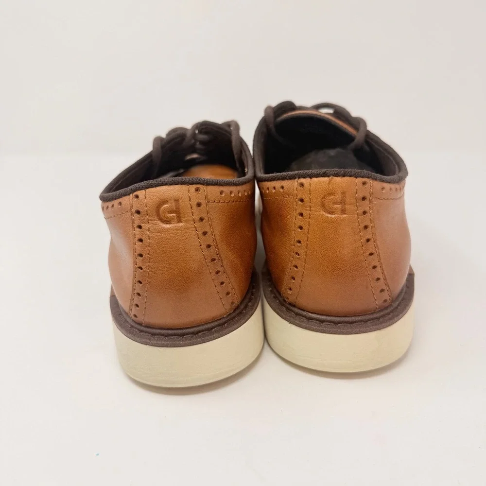 Cole Haan Mens Size 8M GrandSeries Wingtip Oxford British Tan Leather C34120